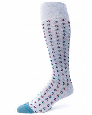 Dot Over the Calf Socks in Grey and Steel