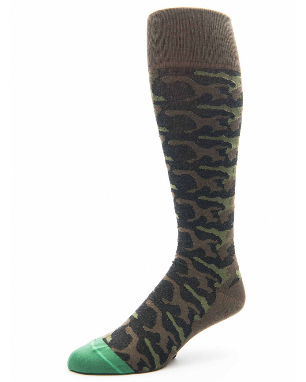 Olive and Emerald Green Camo Over the Calf Socks