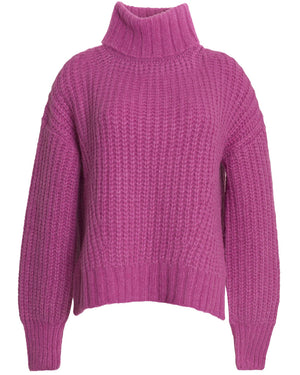 Fuchsia Knit Ali Turtleneck Sweater