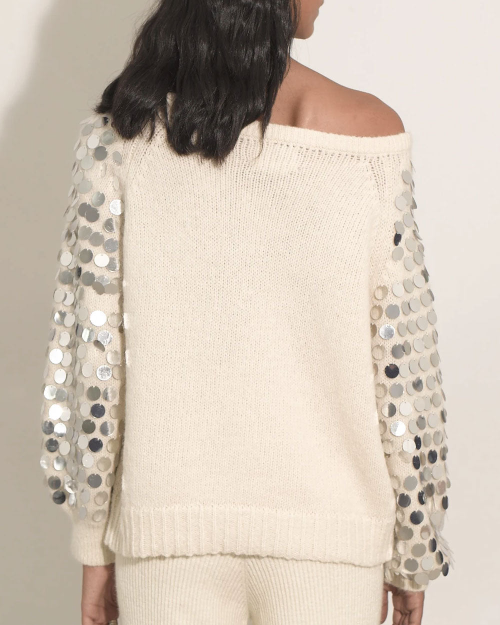 Ivory Sequined Sadie Sweater