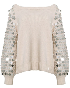 Ivory Sequined Sadie Sweater