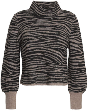 Oatmeal Tiger Stripe Boxy Rumi Sweater