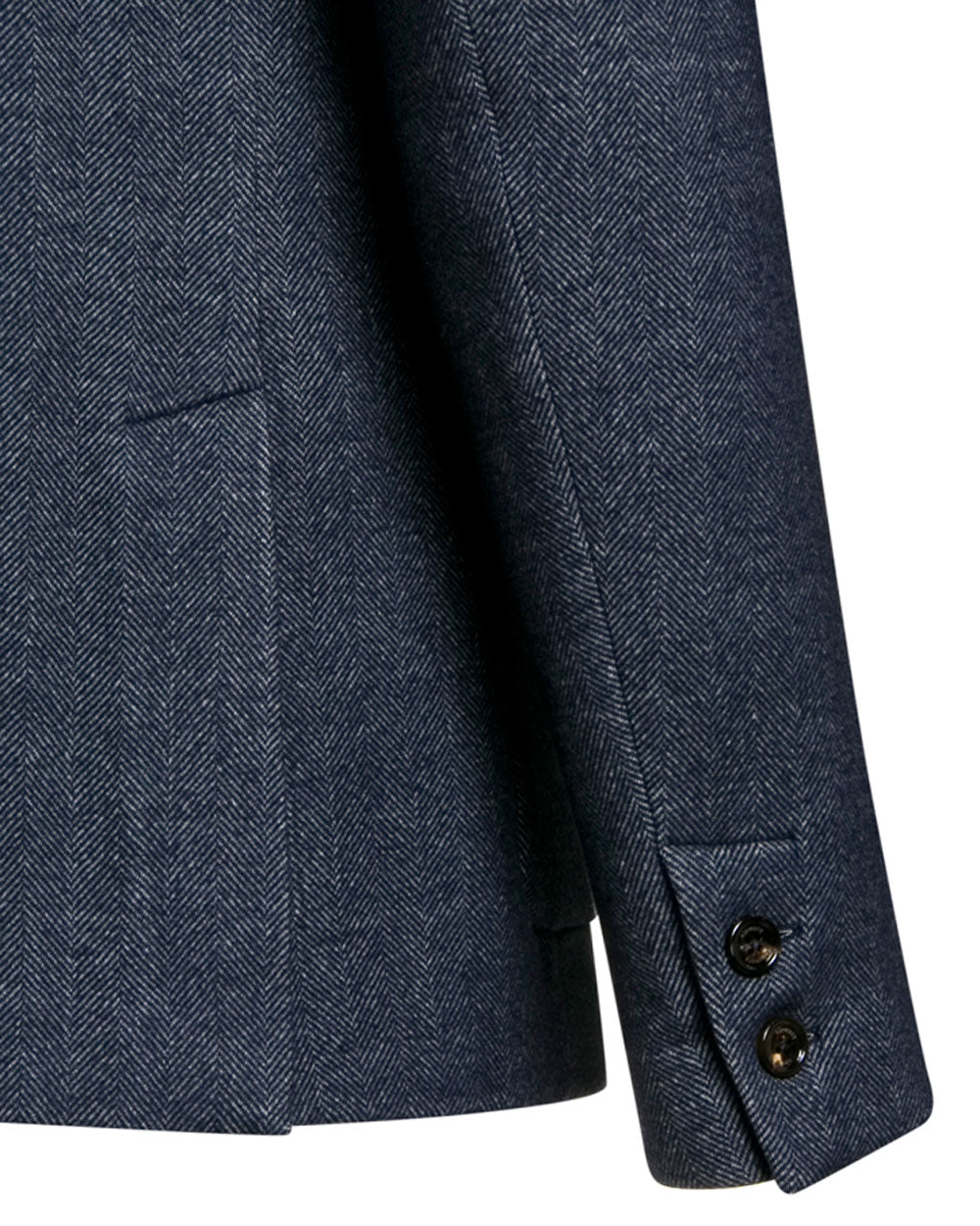 Blue Herringbone Single Breasted Sportcoat