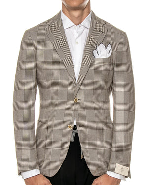 Brown and Cream Glen Plaid Sportcoat