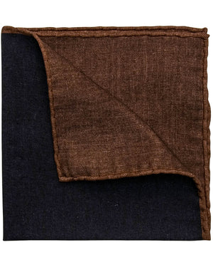 Navy and Brown Pocket Square