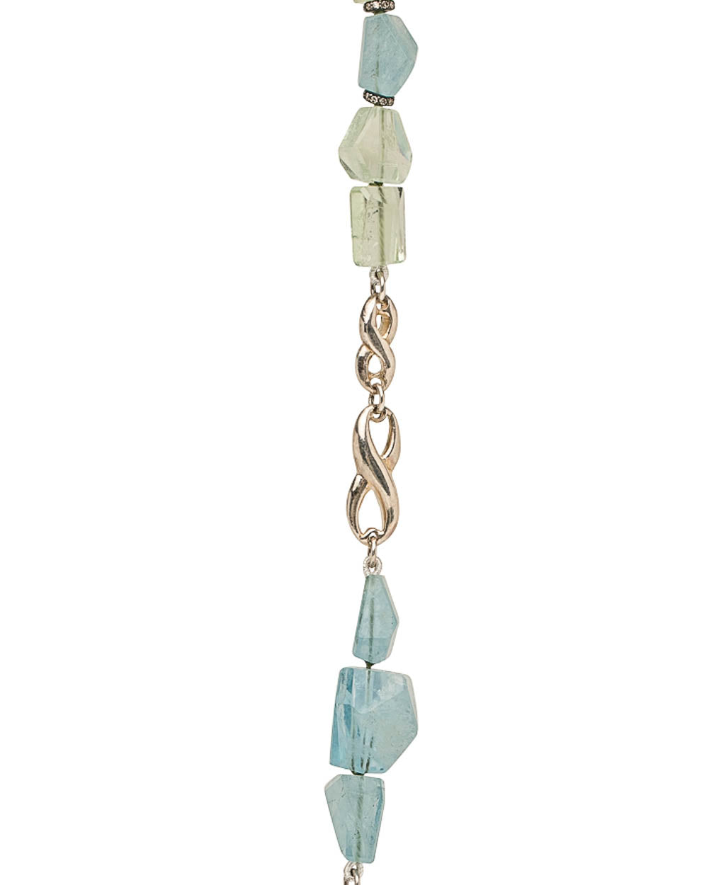 Sterling Silver Aquamarine Infinity Bead Necklace