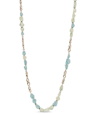 Sterling Silver Aquamarine Infinity Bead Necklace