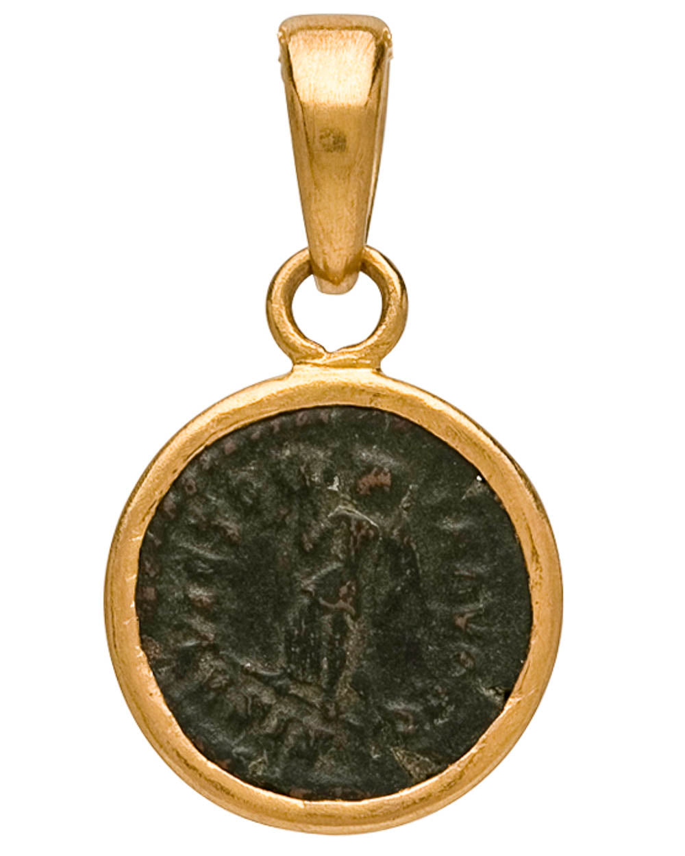 Yellow Gold Ancient Roman Coin Pendant