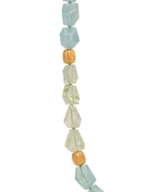 Yellow Gold Faceted Aquamarine Beaded Necklace