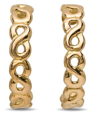 Yellow Gold Small Infinity Hoop Earrings