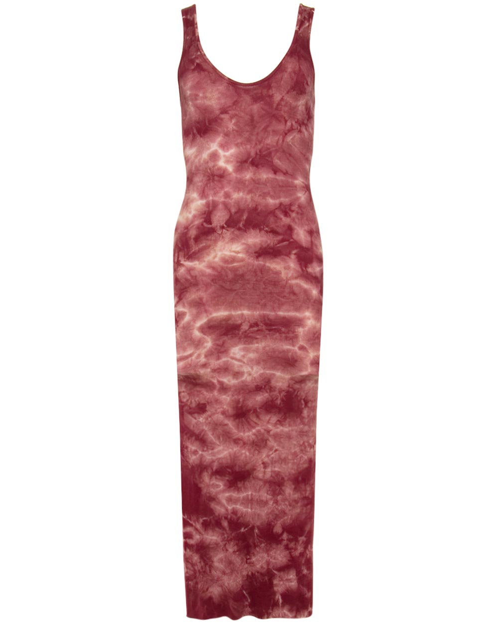 Garnet Tie Dye Ribbed Tank Midi Dress