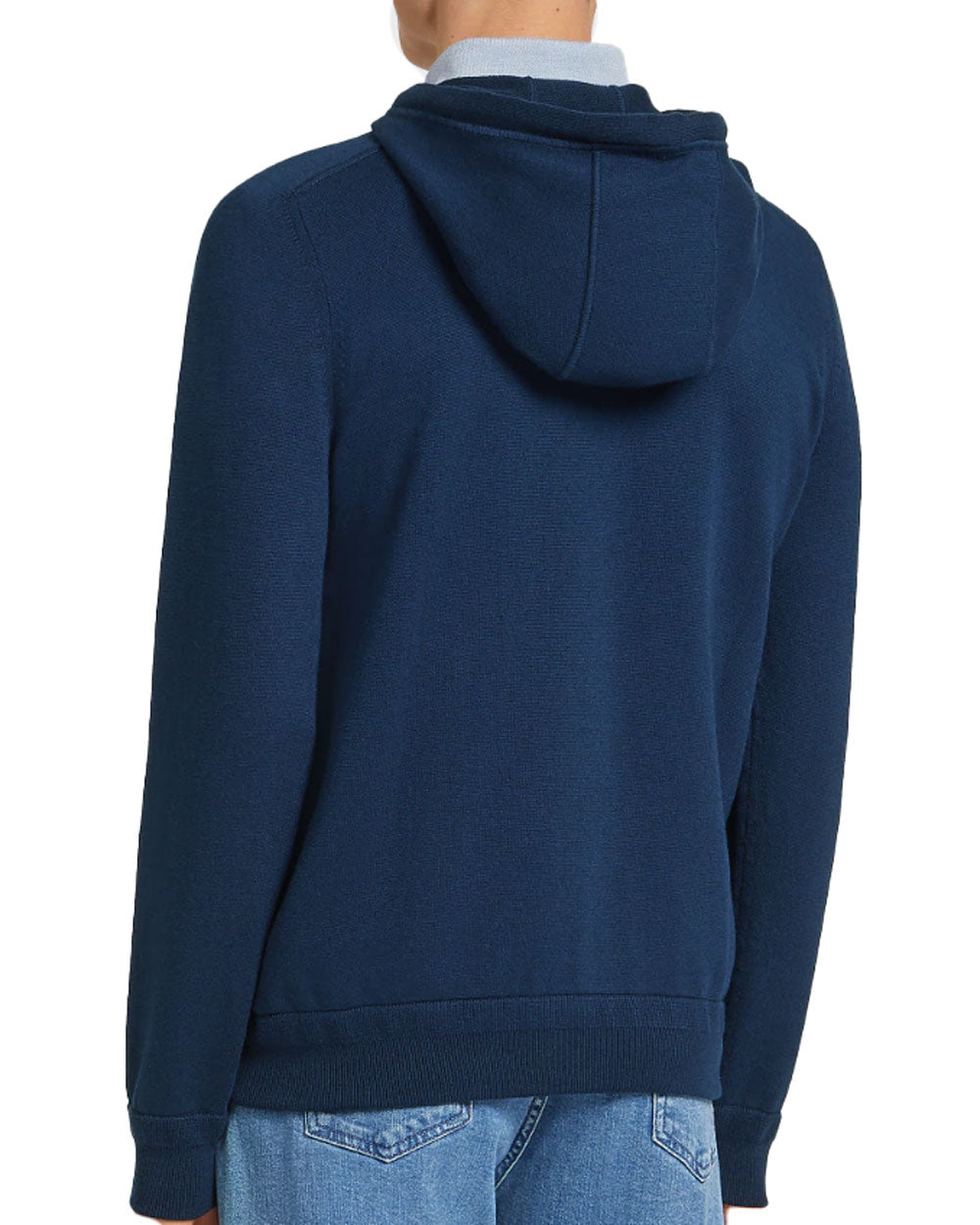 Cotton and Cashmere Hoodie in Navy