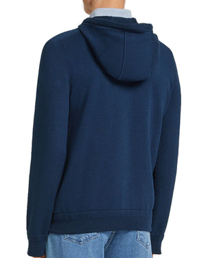 Cotton and Cashmere Hoodie in Navy