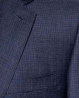Navy Micro Check Suit
