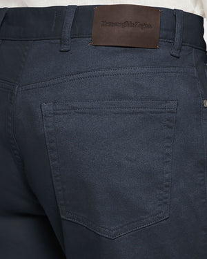 Navy Stretch Cotton 5-Pocket Pant