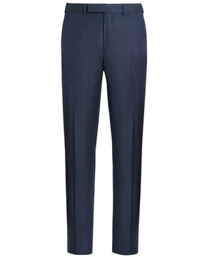 Solid Navy High Performance Wool Trousers