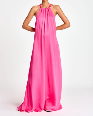 Neon Pink Baxos Sleeveless Maxi Dress