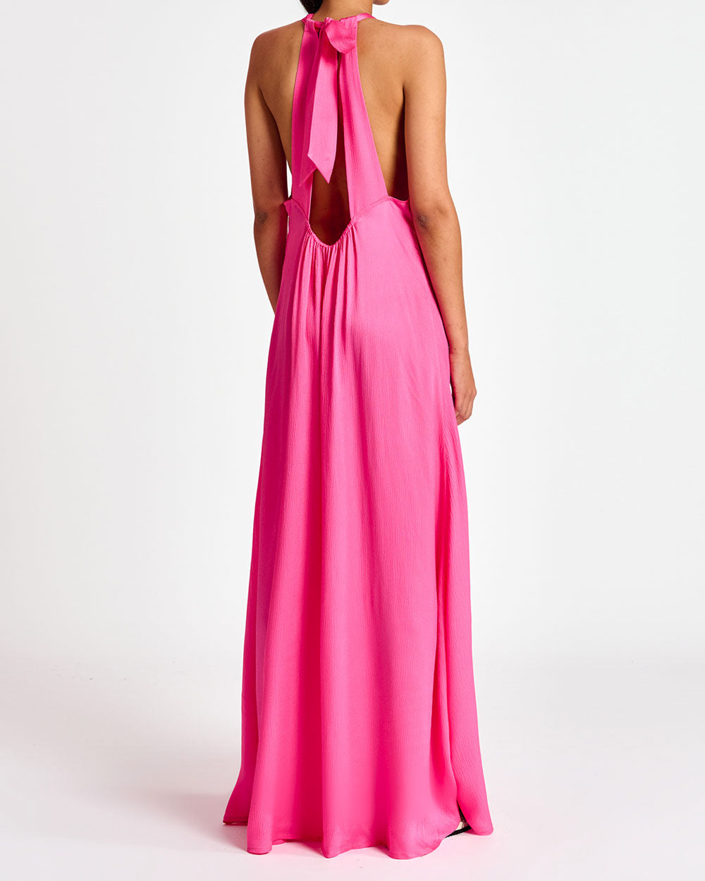 Neon Pink Baxos Sleeveless Maxi Dress