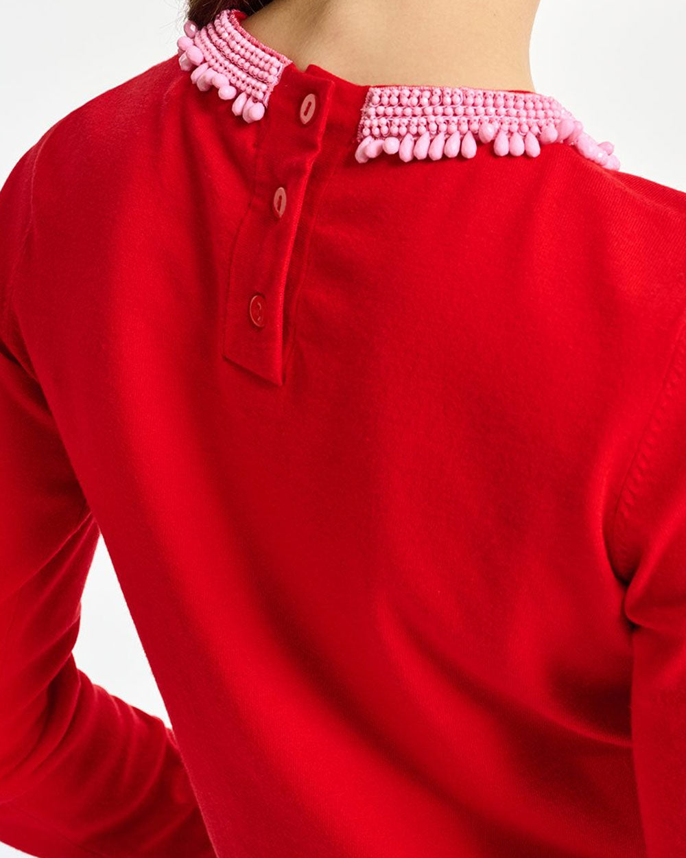 Firemen Red Jewel Embellished City Sweater