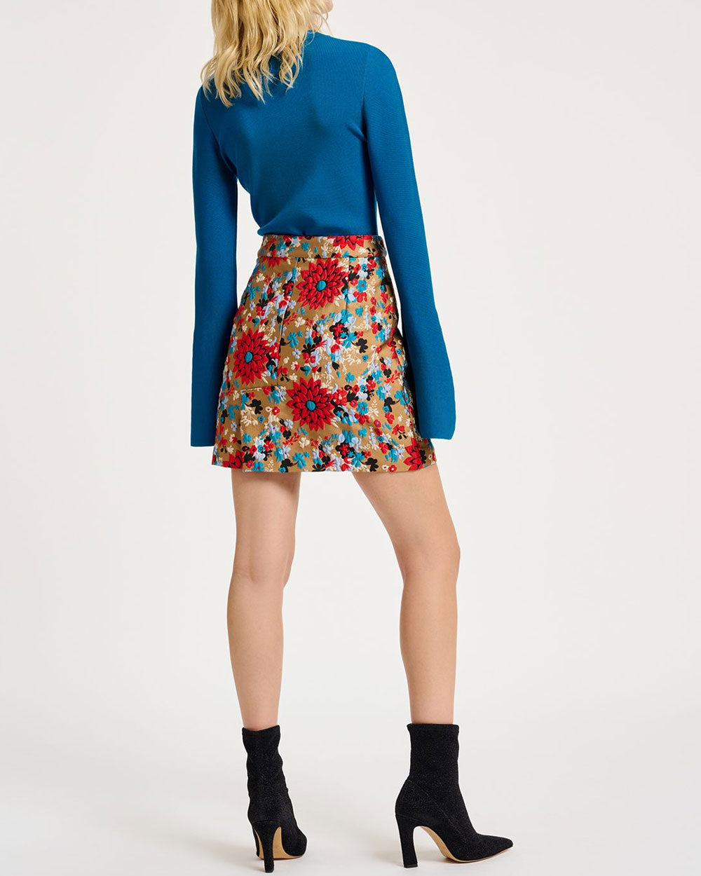 Multicolor Jacquard Capers Mini Skirt