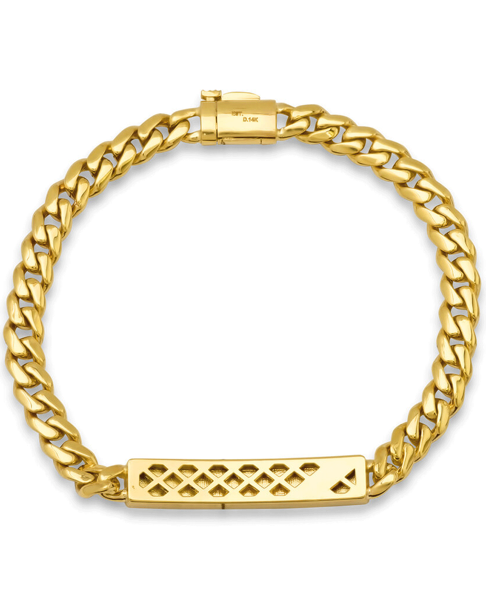 14K GOLD CUBAN LINK ID BRACELET 33.1G - OMI Jewelry