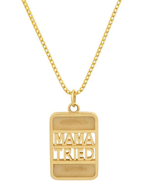 14k Yellow Gold Mama Tried Pendant Necklace