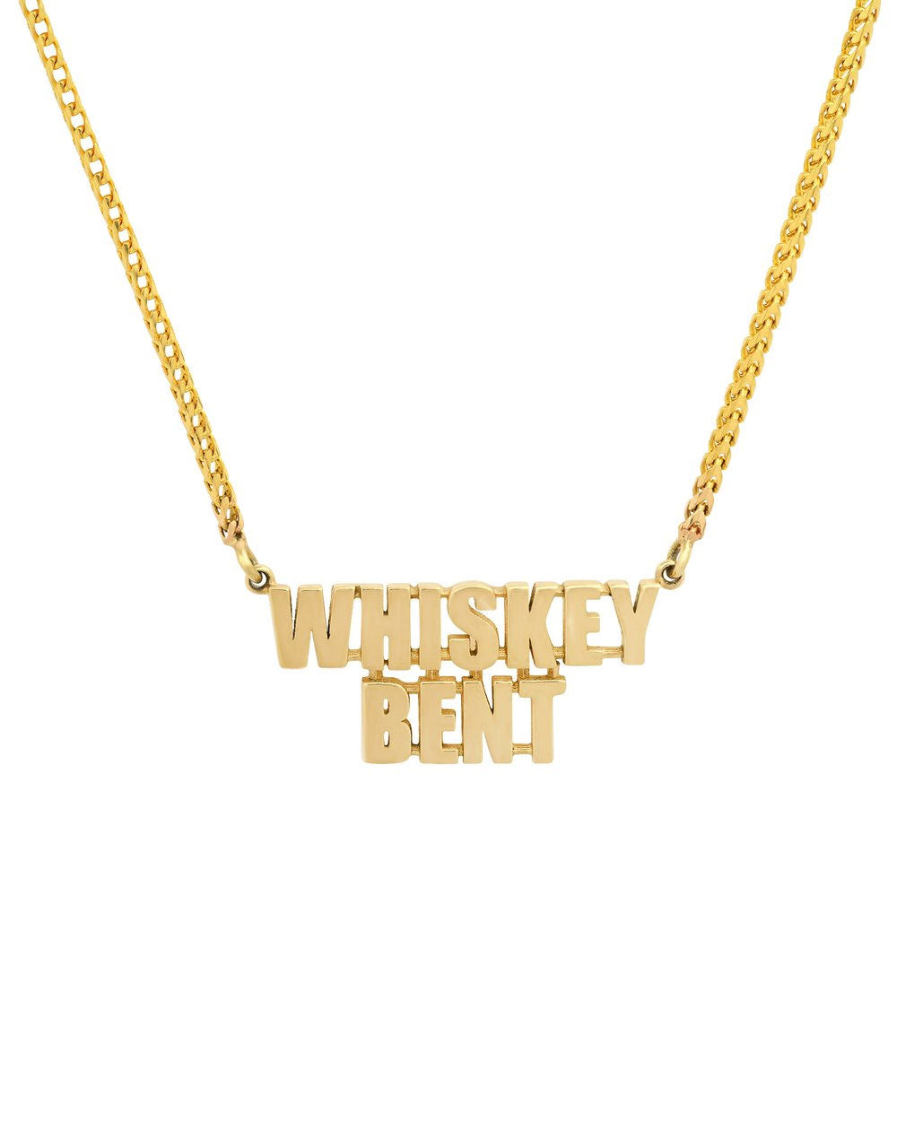 14k Yellow Gold Whiskey Bent Necklace