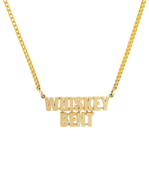14k Yellow Gold Whiskey Bent Necklace