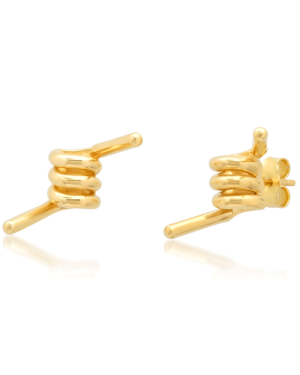 18k Yellow Gold Barbed Wire Stud Earrings