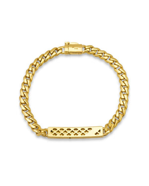 18k Yellow Gold Leopard Pavé Diamond ID Bracelet