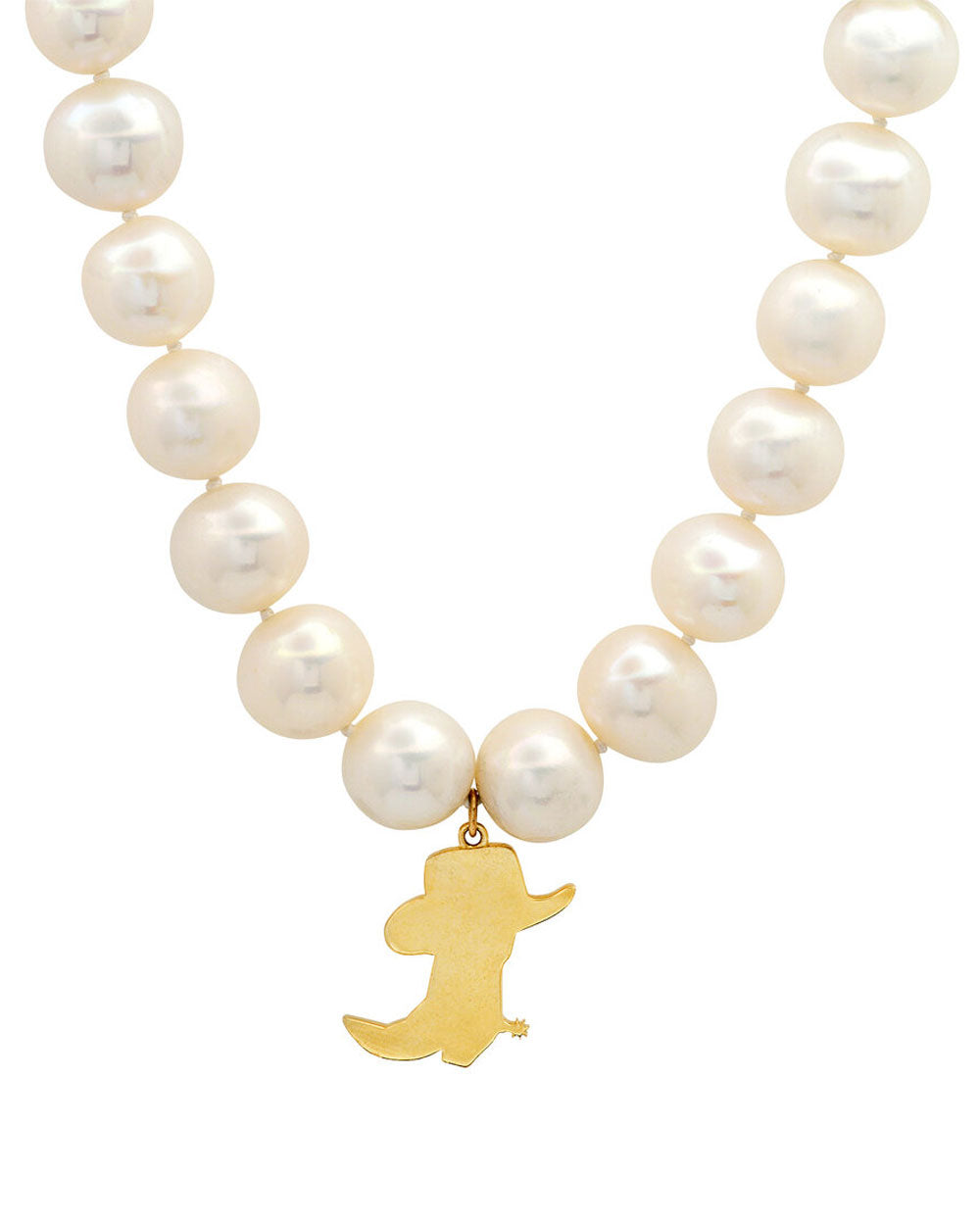 Boot Charm Pearl Beaded Necklace