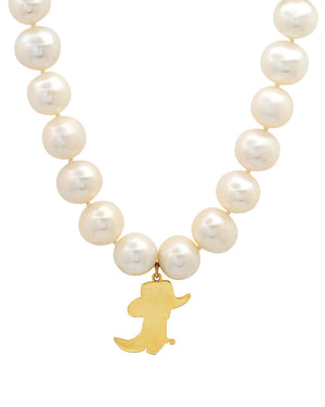 Boot Charm Pearl Beaded Necklace
