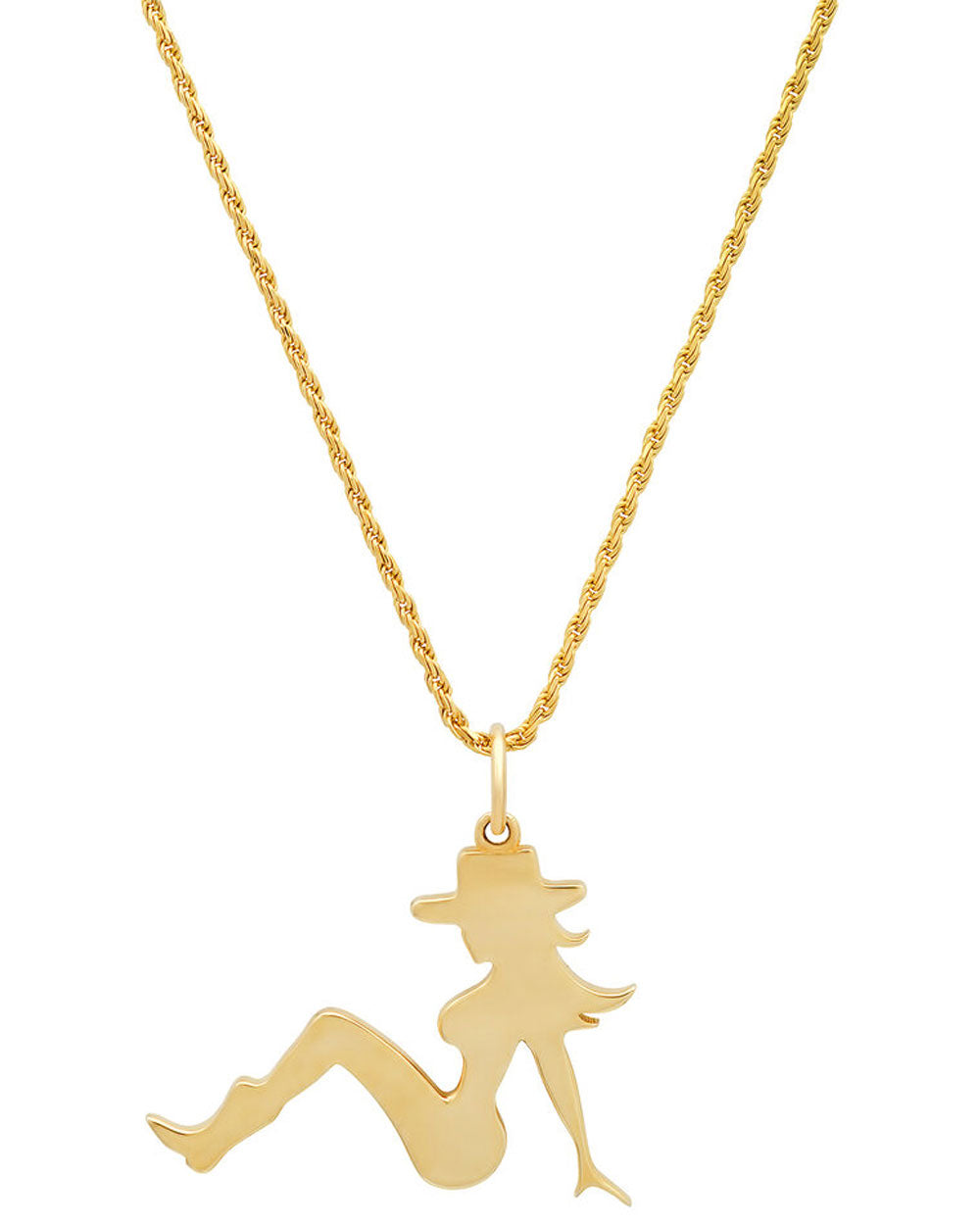 Cowgirl Silhouette Pendant Necklace