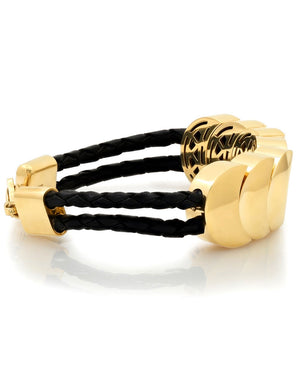 Western Gold and Leather Bracelet