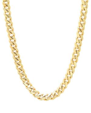 Yellow Gold Plain Thick Chain Necklace