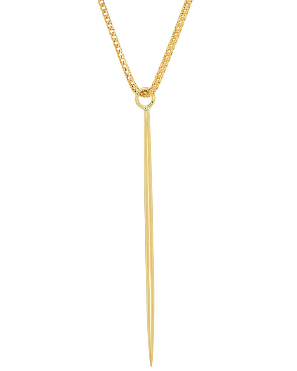 Yellow Gold Toothpick Necklace