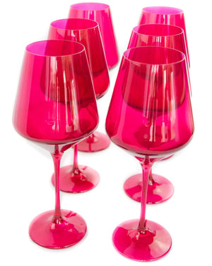 Fuchsia Colored Glass Set
