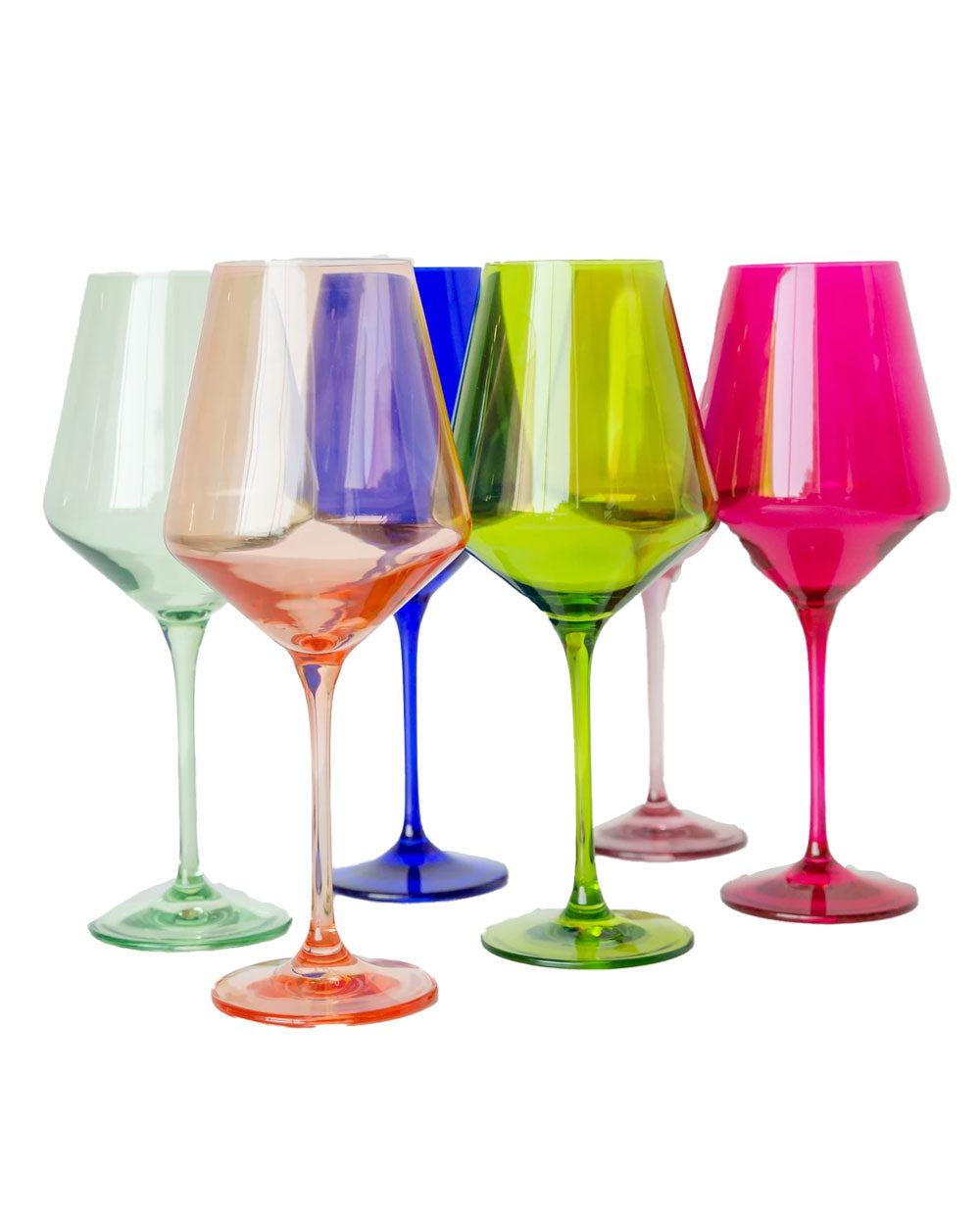 Multicolored Glass Stemware Set