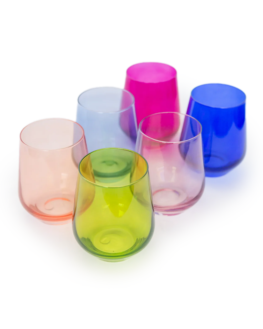 Multicolored Stemless Glass Set