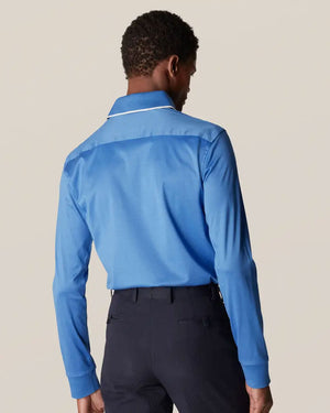 Blue Filo di Scozia Popover Shirt