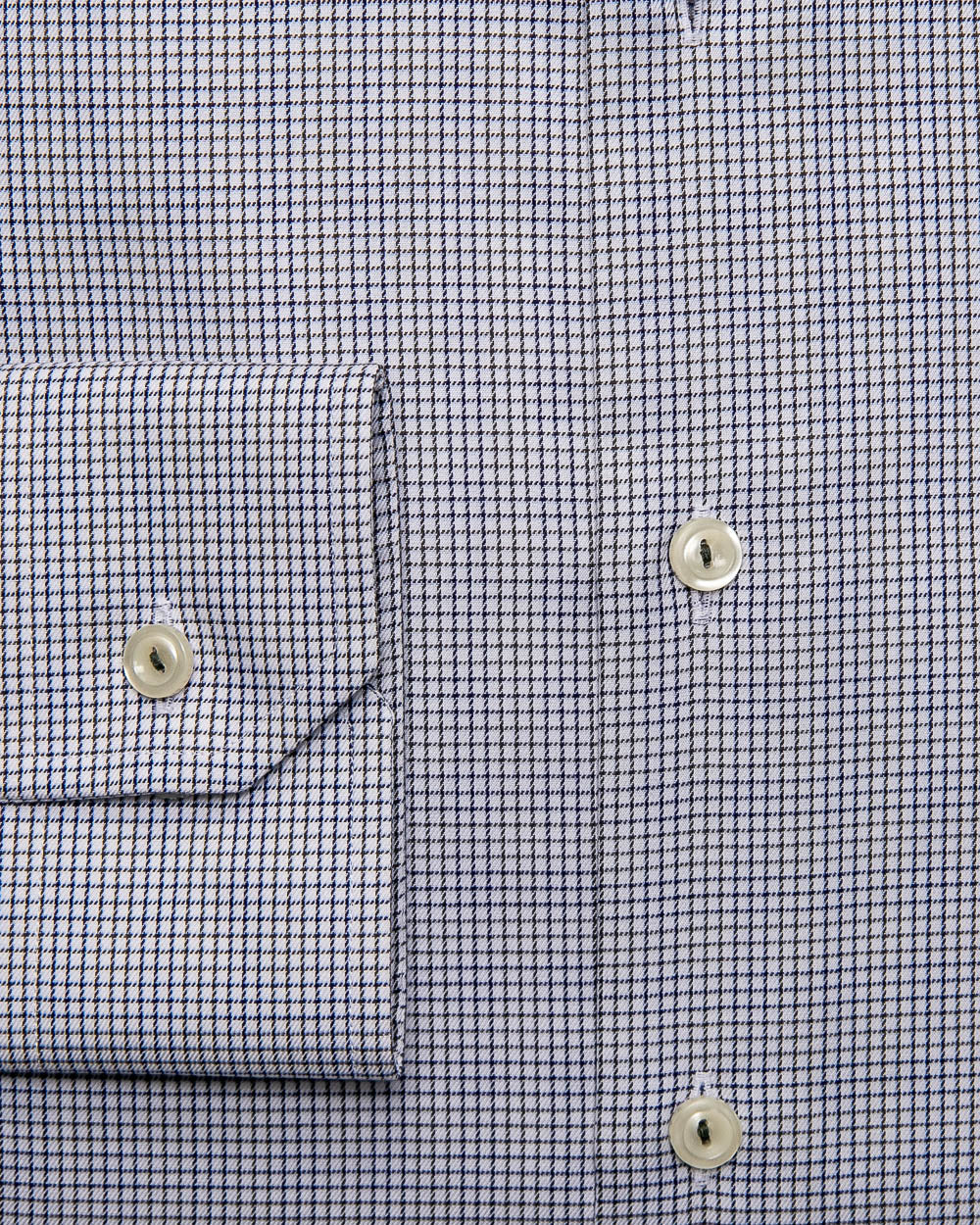 Blue and Grey Grid Check Dress Shirt