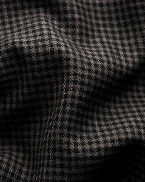 Grey Houndstooth Brushed Merino Wool Dress Shirt