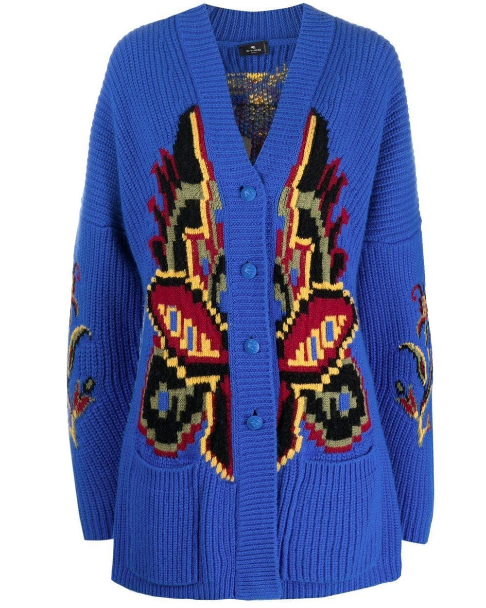 Blue Maglia Cappotto Onfale Knit Cardigan
