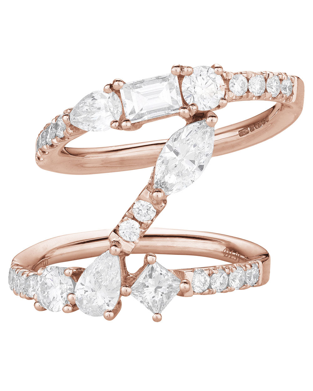 Rose Gold Fancy Diamond Number 1 Ring