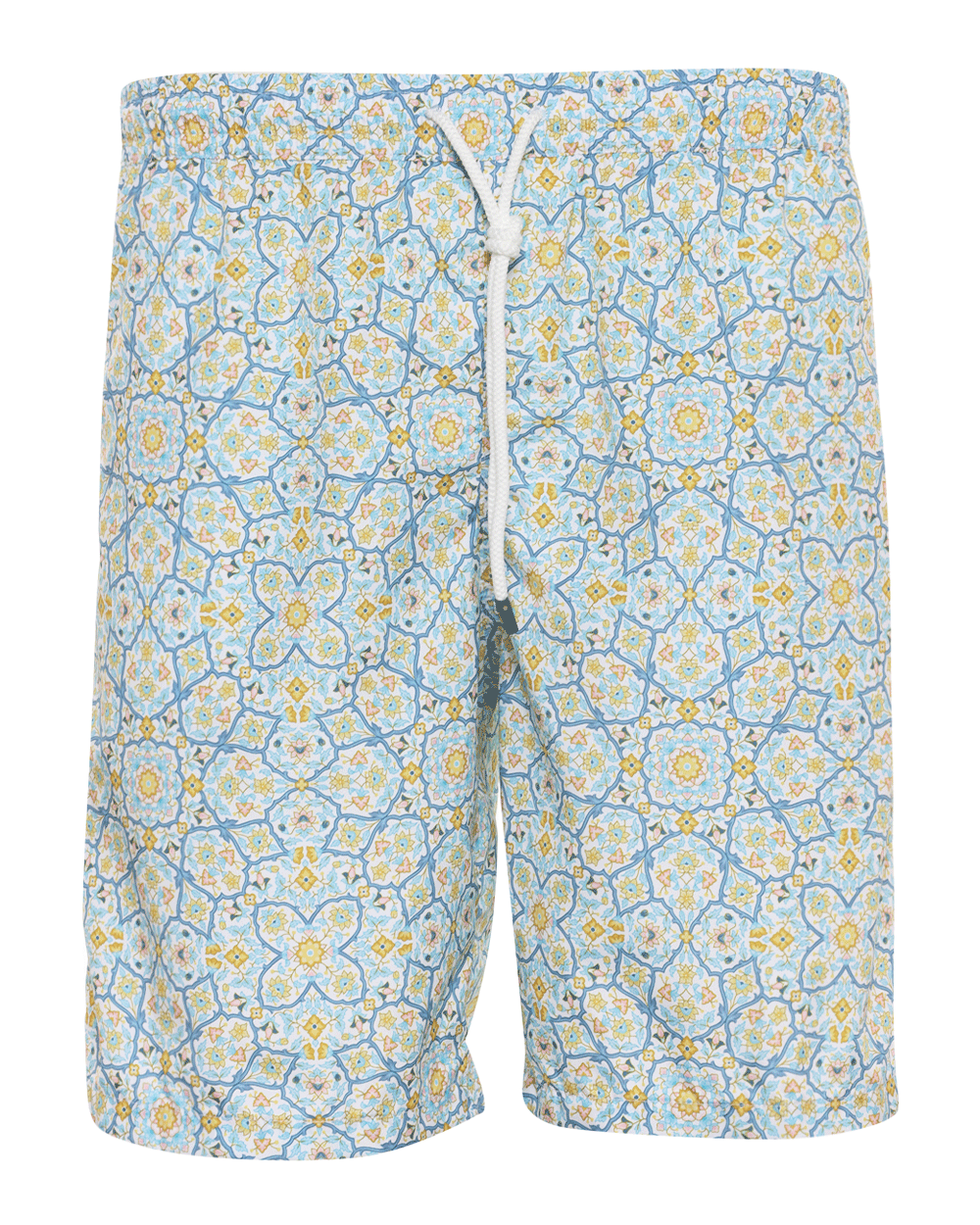 Blue and Yellow Floral Print Positano Swim Short