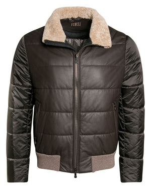 Dark Brown Hooded Puffer Jacket