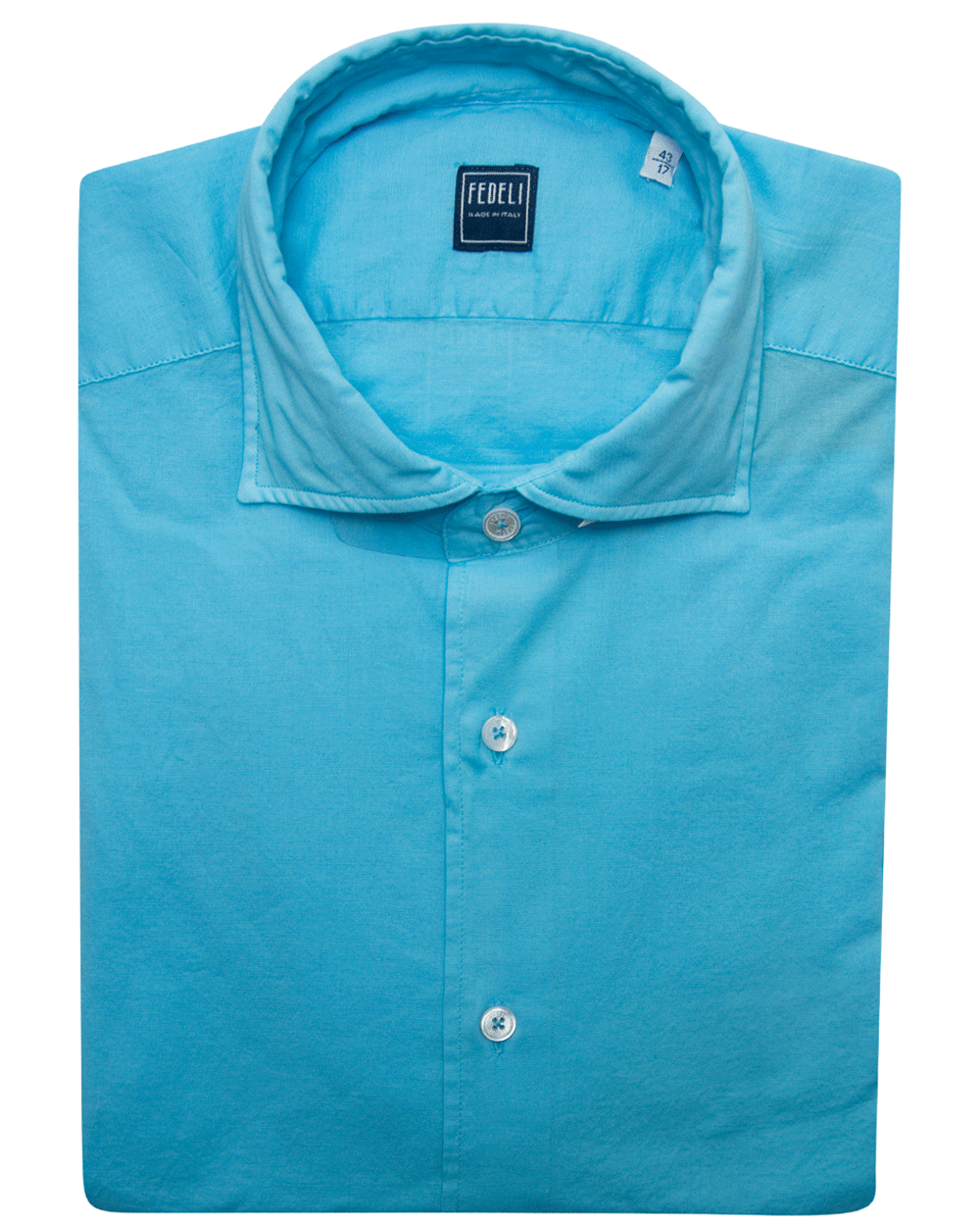 Electric Blue Solid Cotton Sportshirt