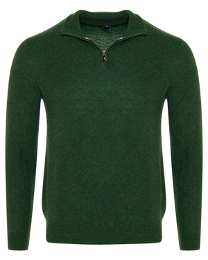 Green Cashmere Quarter Zip sweater