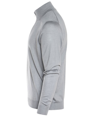 Grey Cashmere Blend Quarter Zip Sweater