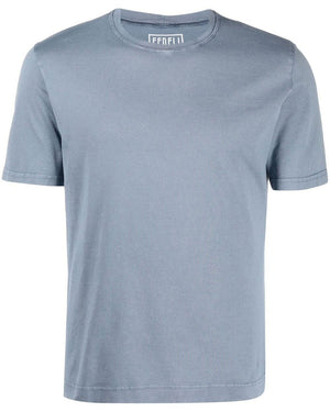 Organic Cotton Jersey Tee in Silver Blue